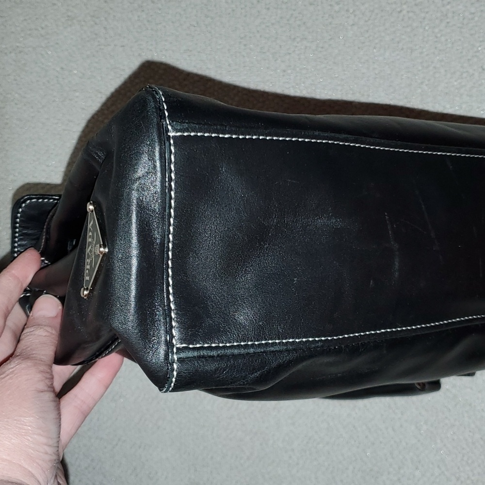 Prada Semitracolla Vitello Daino Nylon & Leather Shoulder Bag Purse - Picture 10 of 16